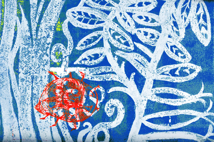 Cyanotype in combinatie met droge naald